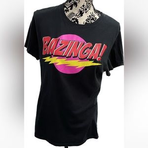 “BAZINGA” Black Graphic T-shirt   Size XL